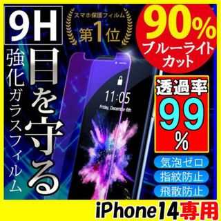 iPhone14 ブルーライトカット ガラスフィルム 強化ガラス 保護シート F(保護フィルム)