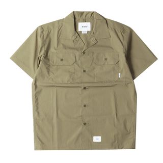 ダブルタップス(W)taps)の美品 WTAPS ダブルタップス シャツ サイズ:S 21SS コットンブロード ワーク 半袖シャツ DECK SS / SHIRT オリーブドラブ トップス カジュアルシャツ【メンズ】【中古】(シャツ)