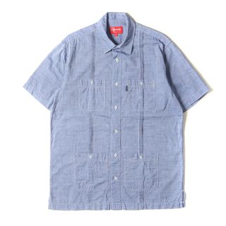 シュプリーム(Supreme)の美品 Supreme シュプリーム シャツ サイズ:S シャンブレー グアヤベラシャツ キューバ シャツ Guayabera Shirt ブルー トップス カジュアルシャツ【メンズ】【中古】(シャツ)