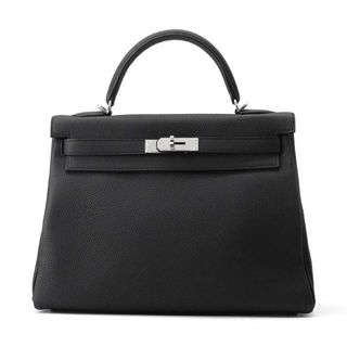 エルメス(Hermes)のエルメス ハンドバッグ ケリー32 内縫い ブラック/シルバー金具 トゴ U刻印 2wayショルダー 黒(ハンドバッグ)