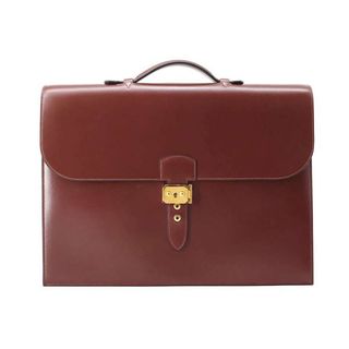 エルメス(Hermes)のエルメス ビジネスバッグ サックアデペッシュ 38 ルージュアッシュ/ゴールド金具 ボックスカーフ □C刻印 メンズ(ハンドバッグ)