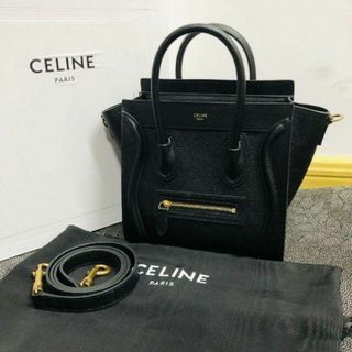 celine - 新品【 セリーヌ】ラゲージ ナノスムースカーフスキンブラック-3