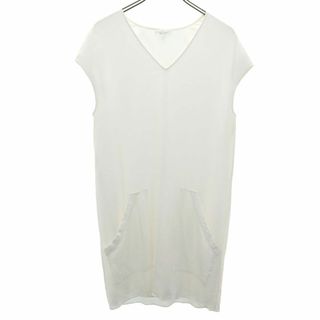 HELMUT LANG - ヘルムートラング 半袖 フレンチスリーブ ミニワンピース S ホワイト HELMUT LANG レディース