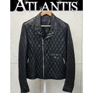 クロムハーツ(Chrome Hearts)のCHROME HEARTS 銀座店 クロムハーツ 牛革 現行タグ クリティン キルティング ライダース JVP メンズ SV925 size:M 黒 95245(レザージャケット)