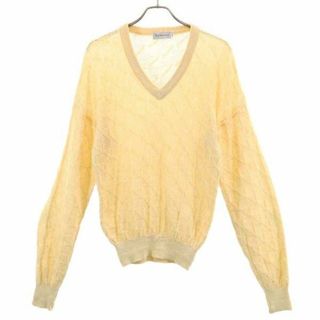 バーバリー(BURBERRY)のバーバリー 80s 90s 長袖 セーター M 淡黄色 BURBERRY ニット メンズ(ニット/セーター)