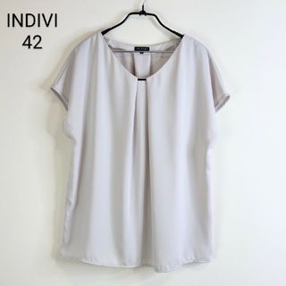 インディヴィ(INDIVI)のindivi大きいサイズ ブラウス シルバー付き(シャツ/ブラウス(半袖/袖なし))