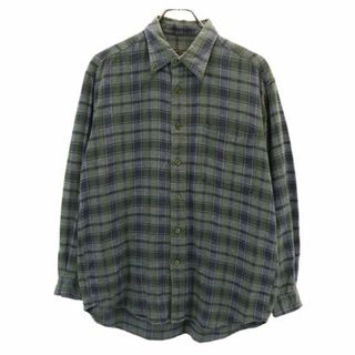 ハーディエイミス(HARDY AMIES)のハーディエイミス チェック 長袖 シャツ L カーキ×グレー Hardy Amies メンズ(シャツ)