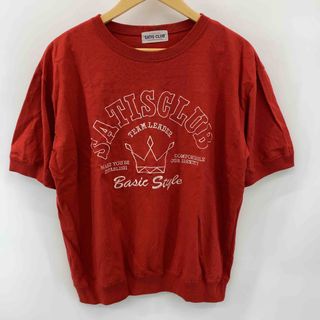 SATIS　CLUB　赤　生地厚め  メンズ Tシャツ（半袖）(Tシャツ/カットソー(半袖/袖なし))