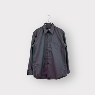 DURBAN ダーバン ボタンダウンシャツ 長袖 玉虫色 グレー 紫 グリーン衣B ネ(シャツ)