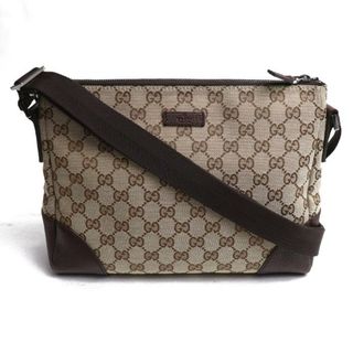 グッチ(Gucci)のGUCCI グッチ GGキャンバス ショルダーバッグ ベージュ ブラウン 114273 ユニセックス【中古】(ショルダーバッグ)