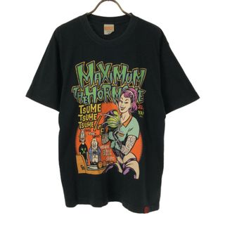 ユナイテッドアスレ マキシマムザホルモン爪爪爪TOUR2008 プリント 半袖 Tシャツ _ ブラック United Athle バンT メンズ(Tシャツ/カットソー(半袖/袖なし))