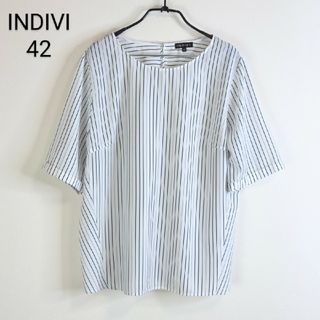 インディヴィ(INDIVI)のindivi大きいサイズ ブラウス ストライプ(シャツ/ブラウス(半袖/袖なし))