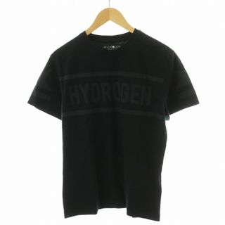 ハイドロゲン(HYDROGEN)のHYDROGEN Tシャツ カットソー 半袖 ロゴ S 黒(Tシャツ/カットソー(半袖/袖なし))