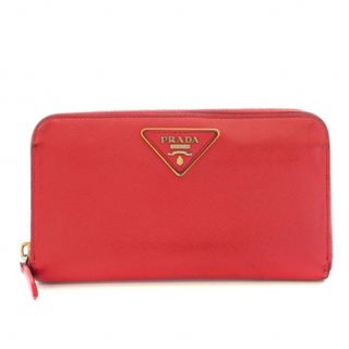 プラダ(PRADA)のプラダ 長財布 小銭入れ ラウンドジップ サフィアーノレザー 赤 1M0506(財布)