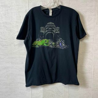 プリントＴシャツ　アニマルロゴ　トラ　オーバーサイズＬ　黒ブラック　メンズ　古着(Tシャツ/カットソー(半袖/袖なし))