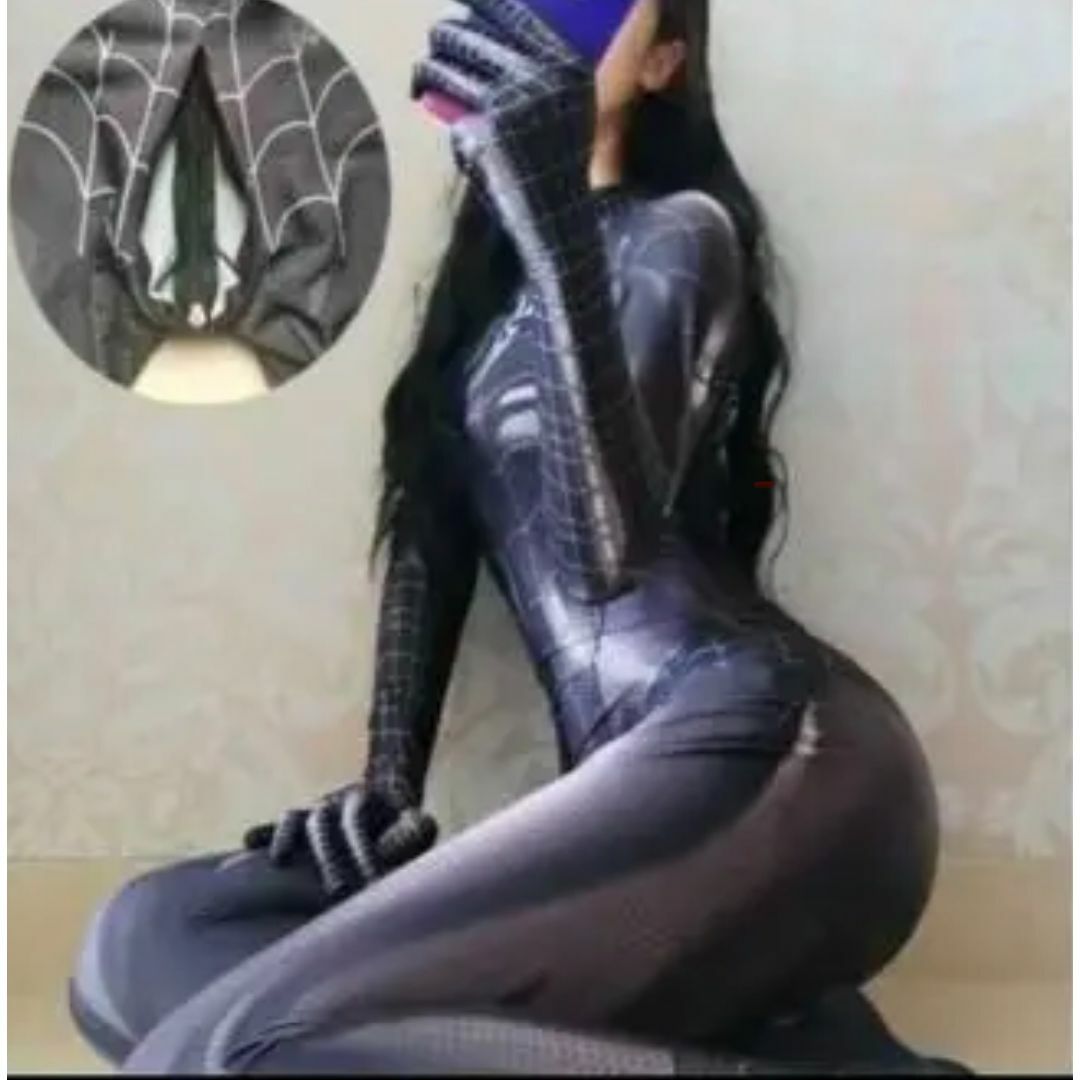 コスプレ スパイダーマン セクシー全身タイツ ブラック 黒 コスプレ スパイダーマン セクシー全身タイツ ブラック 黒
