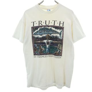 ヘインズ(Hanes)のヘインズ 90s BEEFY-T USA製 レイトロール アートT プリント 半袖 Tシャツ M ホワイト Hanes メンズ(Tシャツ/カットソー(半袖/袖なし))