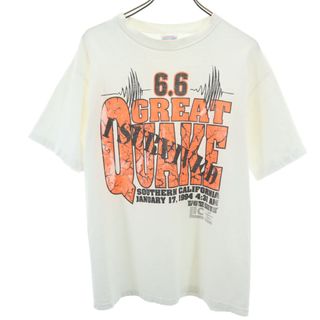 JERSEY CREEK 90s USA製 オールド プリント 半袖 Tシャツ M ホワイト JERSEY CREEK メンズ(Tシャツ/カットソー(半袖/袖なし))