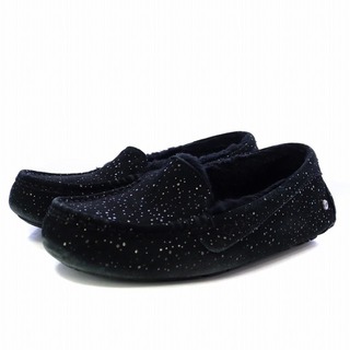 アグ オーストラリア アンスレー メタリック スポッツ ムートンシューズ 7 黒(ローファー/革靴)