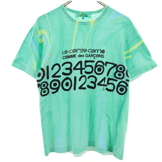 コムデギャルソン(COMME des GARCONS)のコムデギャルソン 総柄 半袖 Tシャツ M グリーン系 COMME des GARCONS メンズ(Tシャツ/カットソー(半袖/袖なし))