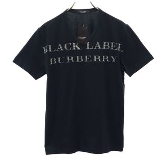 バーバリーブラックレーベル(BURBERRY BLACK LABEL)の未使用 バーバリーブラックレーベル 三陽商会 日本製 半袖 Vネック Tシャツ 2 ブラック BURBERRY BLACK LABEL メンズ(Tシャツ/カットソー(半袖/袖なし))