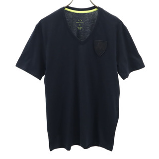アルマーニエクスチェンジ(ARMANI EXCHANGE)のアルマーニエクスチェンジ 半袖 Vネック Tシャツ S ブラック ARMANI EXCHANGE メンズ(Tシャツ/カットソー(半袖/袖なし))
