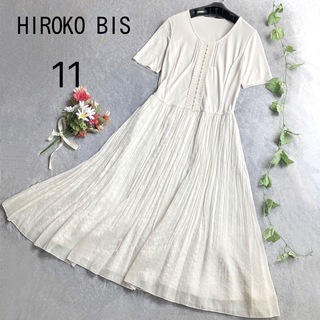 HIROKO BIS - ヒロコビス ◆ 異素材切り替えワンピース ◆ 