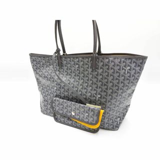 ゴヤール(GOYARD)のGOYARD ゴヤール サンルイPM トートバッグ ショルダーバッグ PVC キャンバス レザー グレー ポーチ付き 2020年製【中古】(トートバッグ)