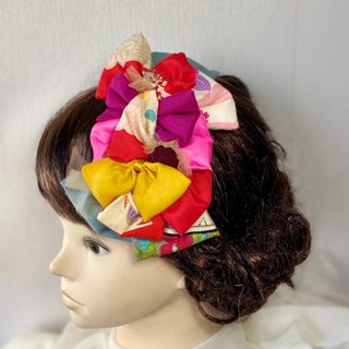 レトロ髪飾り 七五三 成人式 卒業式 ボンネ ヘッドドレス ヘアアクセサリー