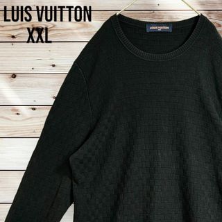 ルイヴィトン(LOUIS VUITTON)の☆超人気デザイン☆Louis Vuitton ダミエ ニット レザーロゴ XXL(ニット/セーター)