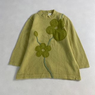 美品　ニット　クラフトヒロ　CRAFT HIRO　刺しゅう　かわいい　黄緑(ニット/セーター)