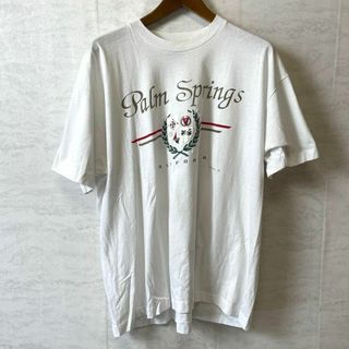 メイドインUSA　シングルステッチ　90Ｓ　フロッキーロゴ　白ホワイトメンズ古着(Tシャツ/カットソー(半袖/袖なし))