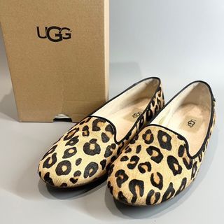 アグ(UGG)の極美品 UGG アグ スリッポン ハラコ ヒョウ柄 レオパード 23cm(スリッポン/モカシン)