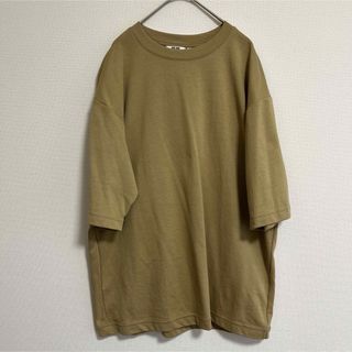 ユニクロ(UNIQLO)のUNIQLO エアリズム　オーバーサイズTシャツ　ベージュ　Lサイズ(Tシャツ/カットソー(半袖/袖なし))