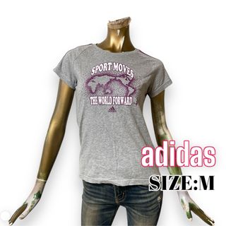 アディダス(adidas)のadidas ♥ 三本ライン ロゴ プリント Tシャツ(Tシャツ(半袖/袖なし))