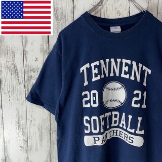 ポート(Port)のPORT USA古着 ソフトボールパンサーズ プリントTシャツ M 紺 メンズ(Tシャツ/カットソー(半袖/袖なし))