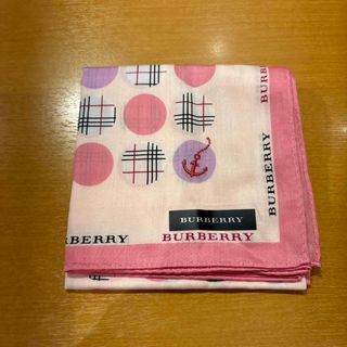 バーバリー(BURBERRY)のバーバリーハンカチドット柄ピンク(ハンカチ)