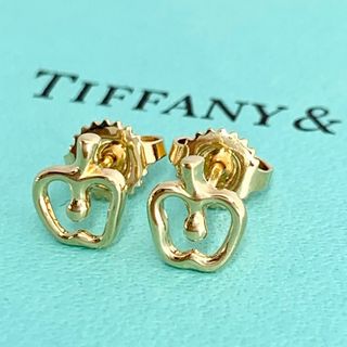 ティファニー(Tiffany & Co.)のティファニー 美品 アップル スタッド ピアス 両耳 K18YG 750 r16(ピアス)