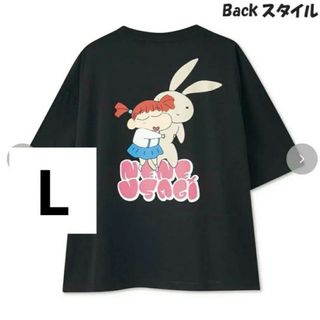 クレヨンシンチャン(クレヨンしんちゃん)のクレヨンしんちゃんのTシャツ半袖　ねねちゃんとうさぎ柄Tシャツ　中黒　L(Tシャツ(半袖/袖なし))