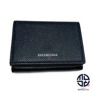 バレンシアガ(Balenciaga)のBALENCIAGA バレンシアガ 黒 ブラック ロゴ 三つ折り コンパクト サイフ 財布 558208 ブランド(財布)