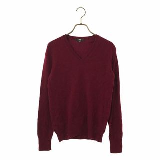 ユニクロ(UNIQLO)のユニクロ カシミヤ100％ 長袖 Vネック セーター M ボルドー UNIQLO +J ニット レディース(ニット/セーター)