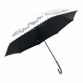 【色: 花の外ホワイト】傘 雨傘 日傘 長傘 刺繍 桜骨の傘 カーボン傘 遮光 (その他)