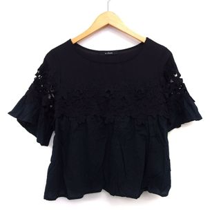 ダブルクローゼット(w closet)のダブルクローゼット w closet カットソー ブラウス 切替 無地 レース(その他)