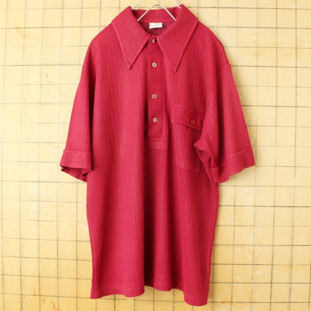 70s80s DUKE of HOLLYWOODポロシャツ Mレッド ss136