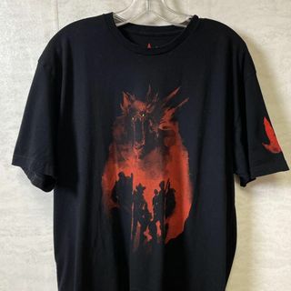 半袖Ｔシャツ　黒ブラック　ファイヤーマン　オーバーサイズＸＬ　ドラゴンメンズ古着(Tシャツ/カットソー(半袖/袖なし))