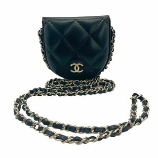 シャネル(CHANEL)のシャネル CHANEL コインケース マトラッセ レザー/メタル ブラック/ライトゴールド レディース 送料無料【中古】 z1361(コインケース)