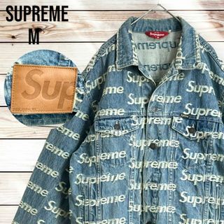 シュプリーム(Supreme)の【超人気デザイン】SUPREME デニムジャケット 刺繍 総柄 M 入手困難(Gジャン/デニムジャケット)