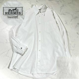 エルメス(Hermes)の【極美品】HERMES エルメス　セリエボタン　H柄　ジャガード長袖シャツ(Tシャツ/カットソー(七分/長袖))