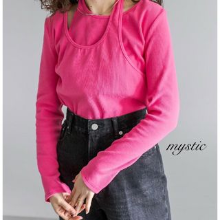 mystic - 新品 mystic レイヤードリブトップス