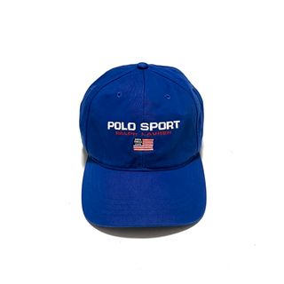 POLO SPORT ポロスポーツ コットンキャップ ブルー 星条旗 90’s(キャップ)